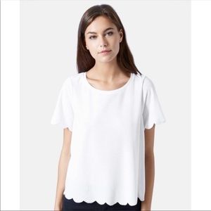 Topshop peach color scalloped top